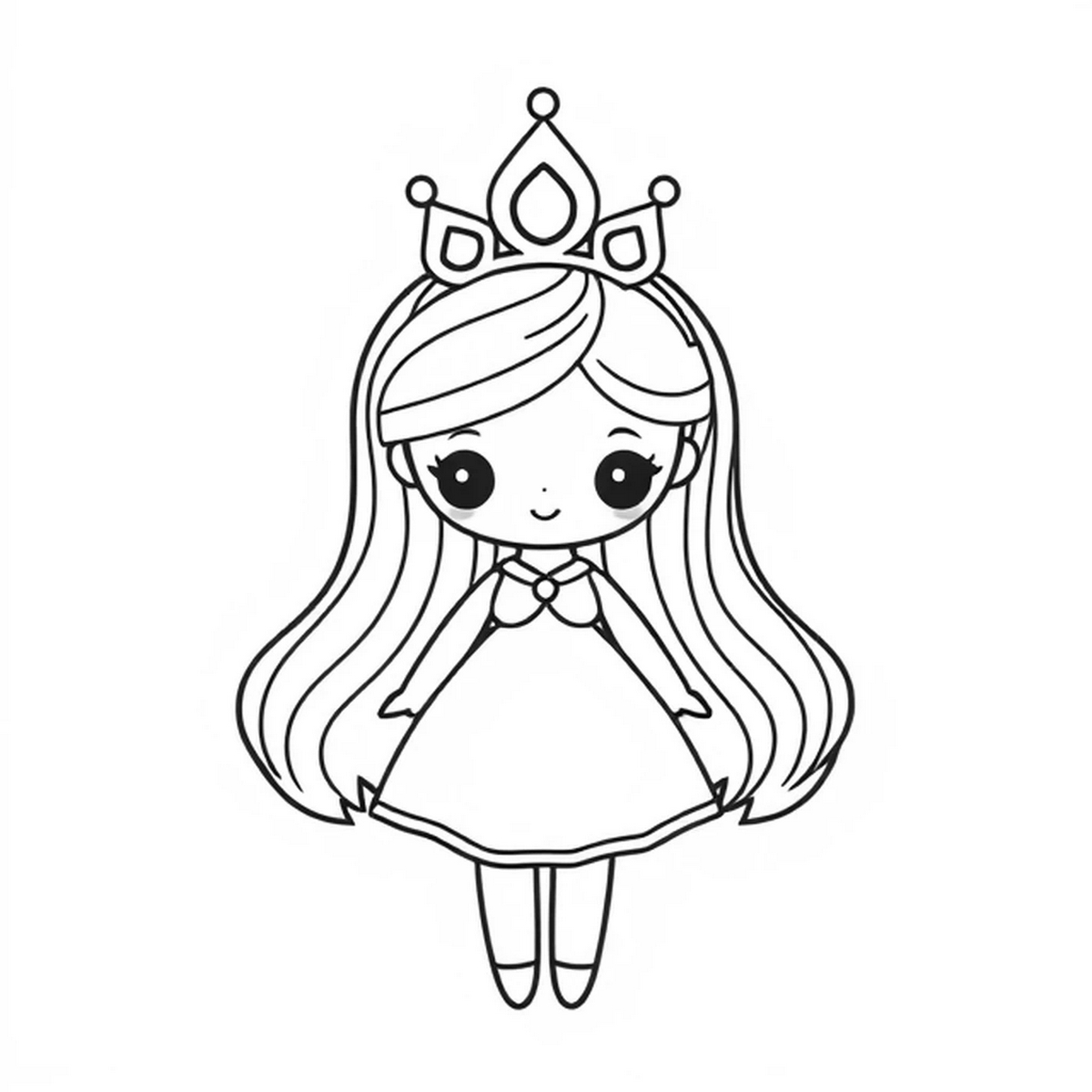 Tranh tô màu búp bê chibi số 1