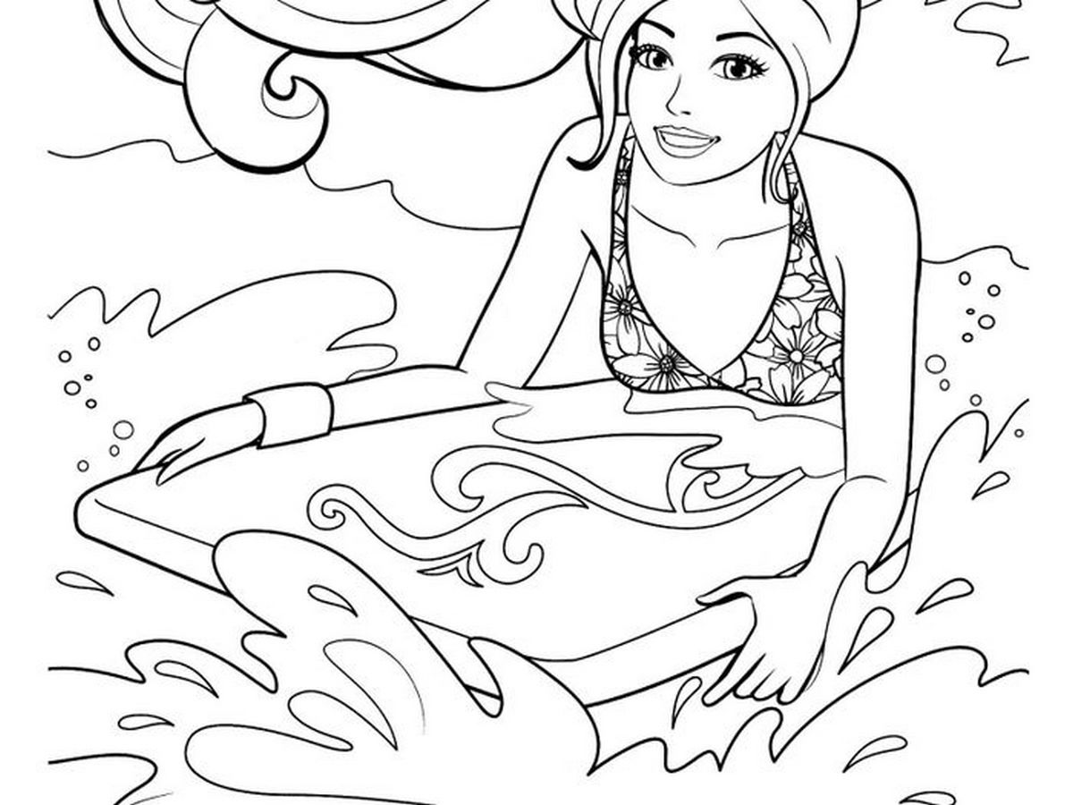 Tranh tô màu búp bê Barbie số 13