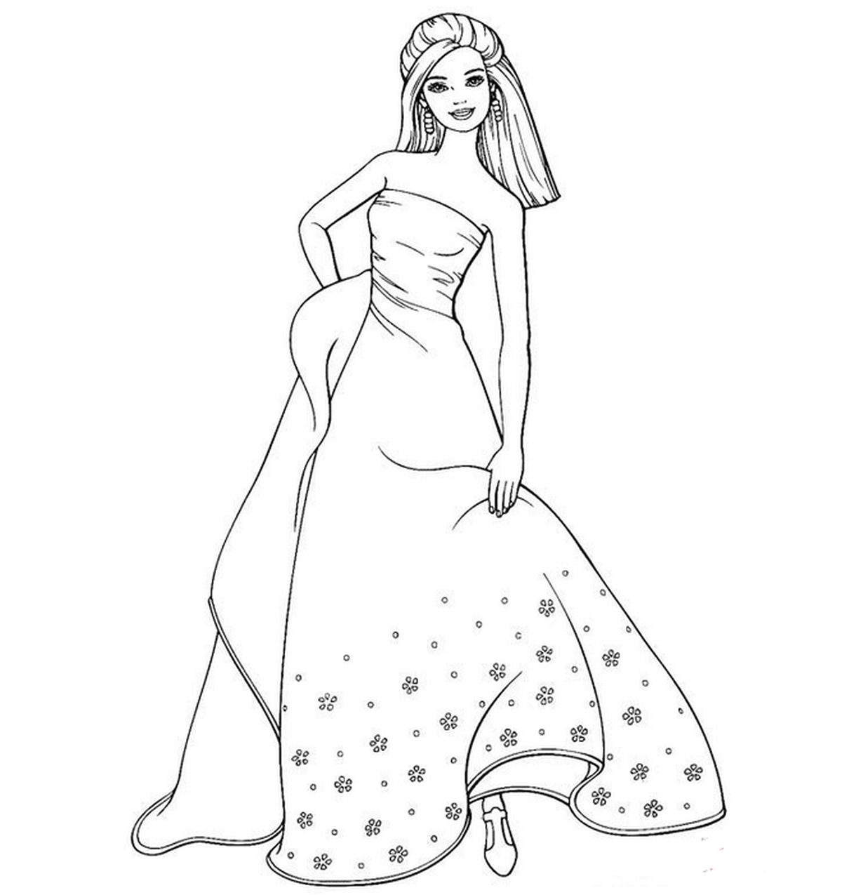 Tranh tô màu búp bê Barbie số 72