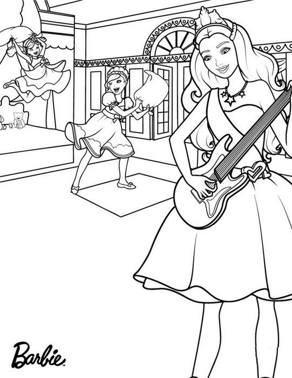 Tranh tô màu búp bê Barbie số 76