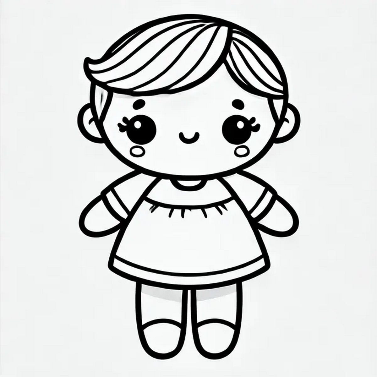 Tranh tô màu búp bê chibi số 2
