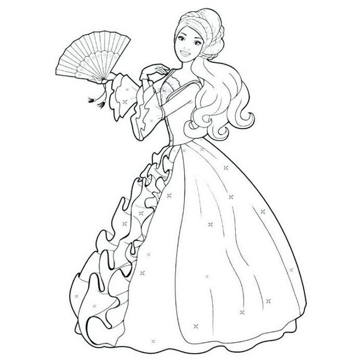 Tranh tô màu búp bê Barbie số 104