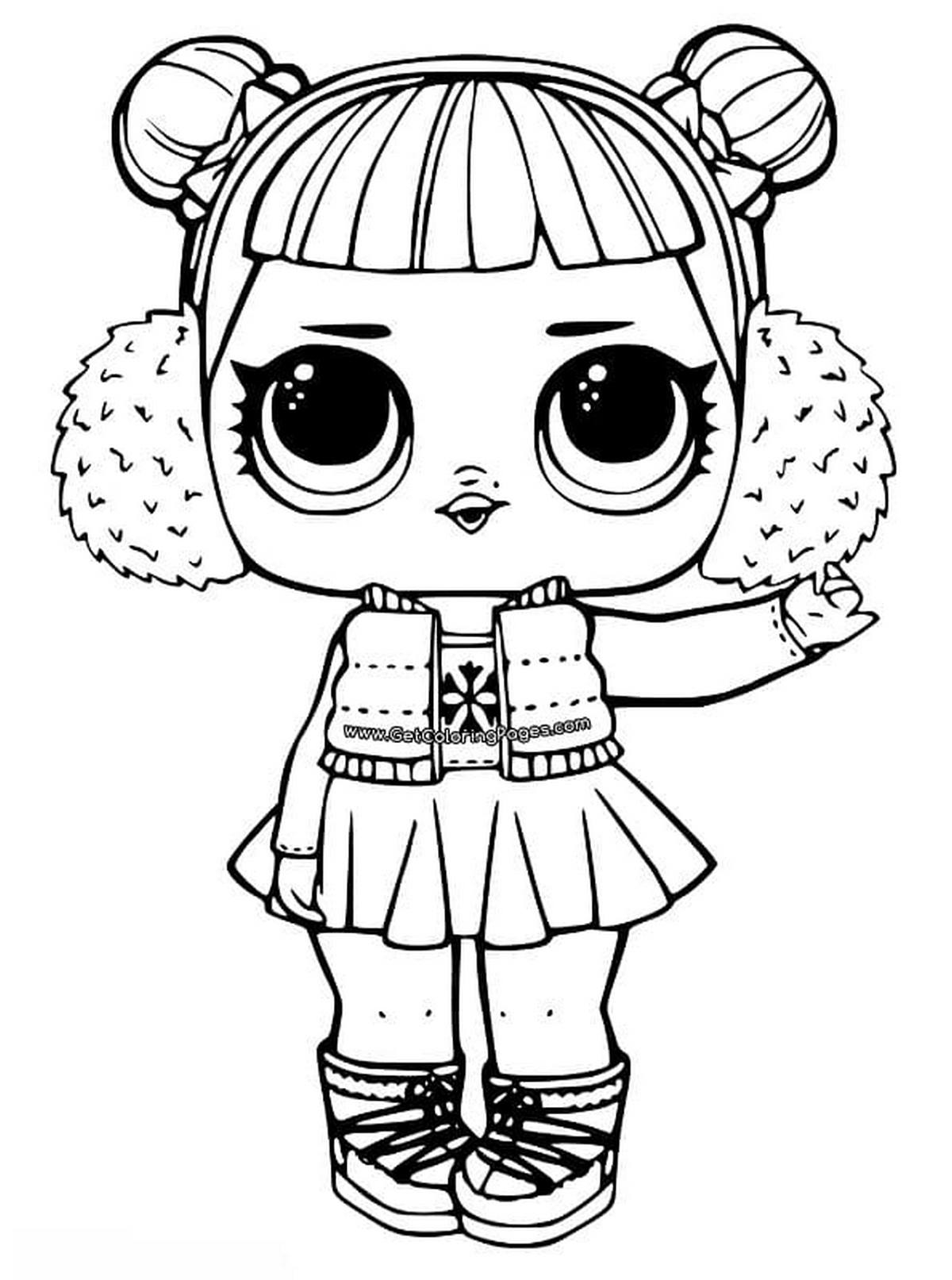 Tranh tô màu búp bê chibi số 3