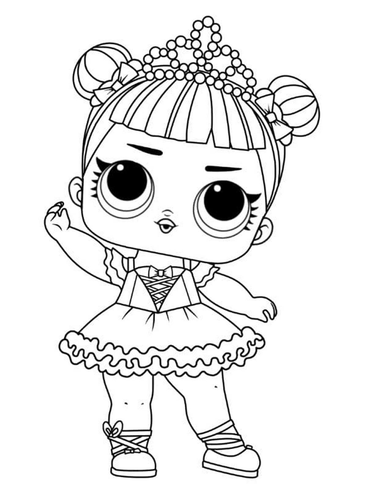 Tranh tô màu búp bê chibi số 5