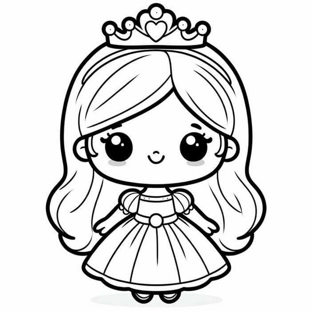 Tranh tô màu búp bê chibi số 14