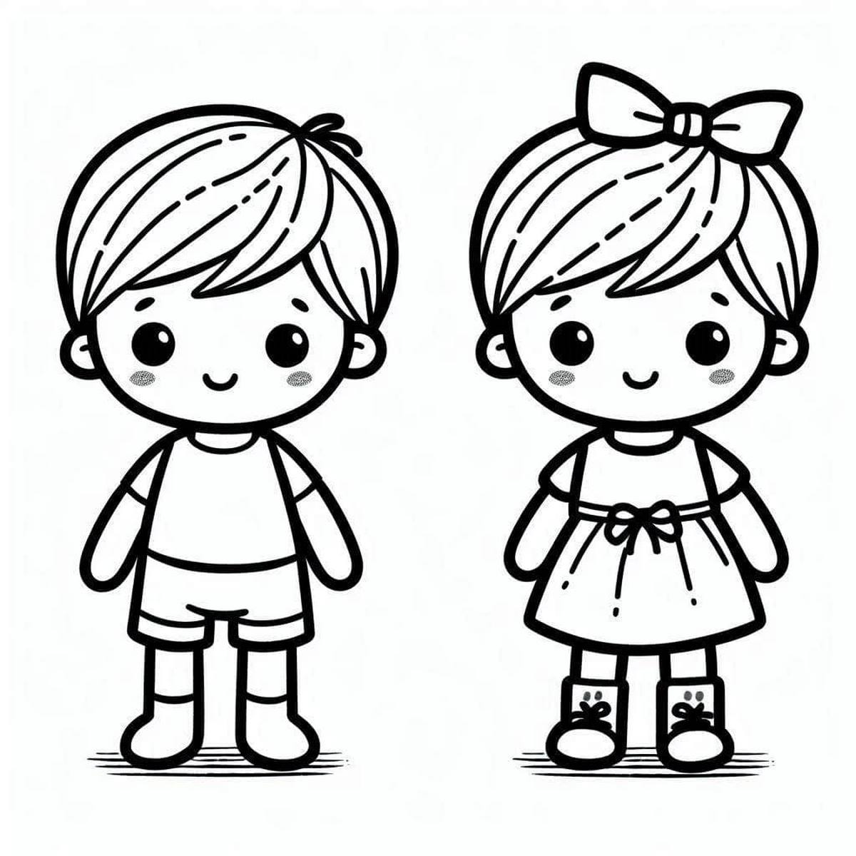 Tranh tô màu búp bê chibi số 20