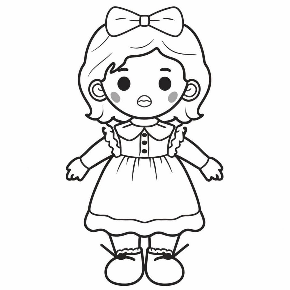 Tranh tô màu búp bê chibi số 22