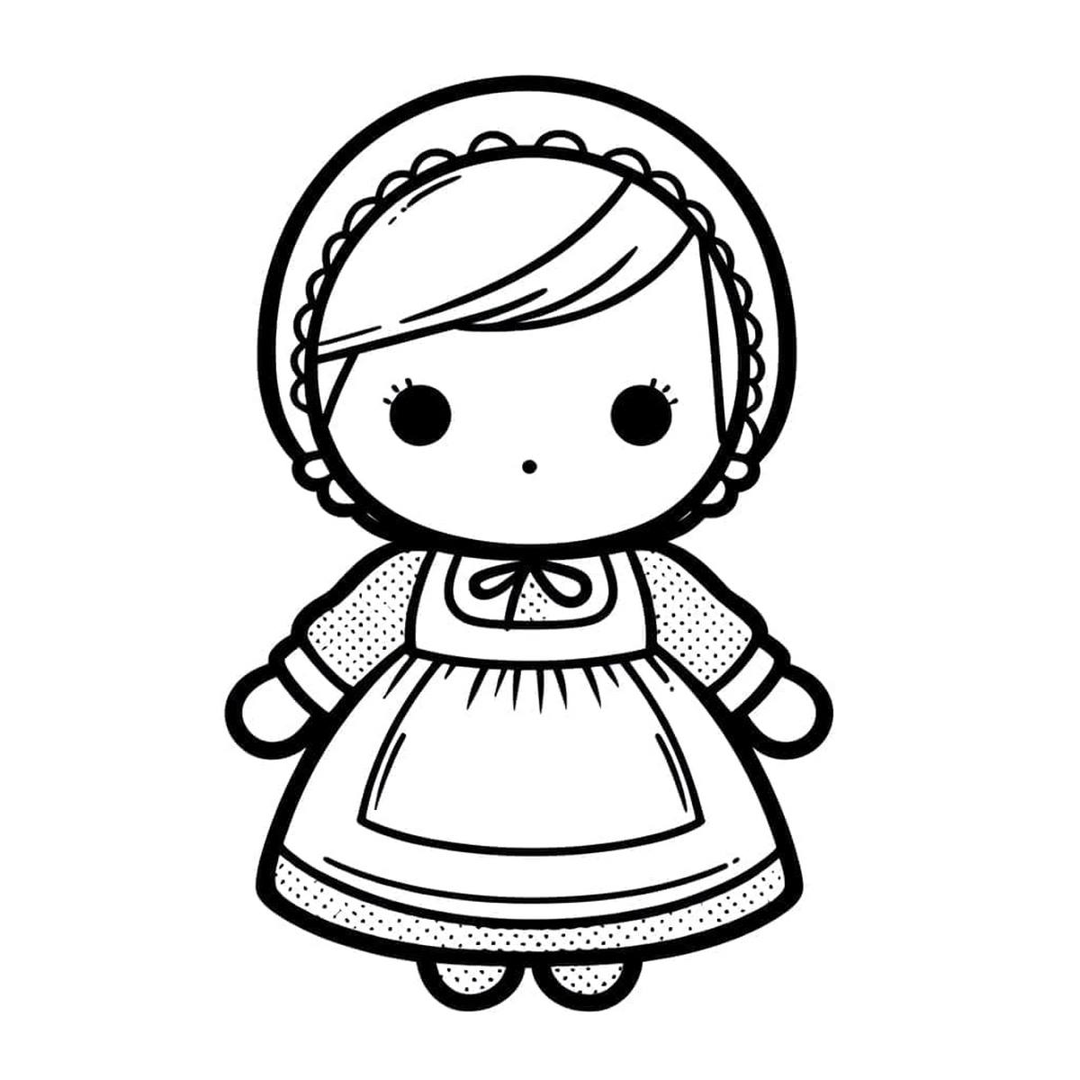 Tranh tô màu búp bê chibi số 23