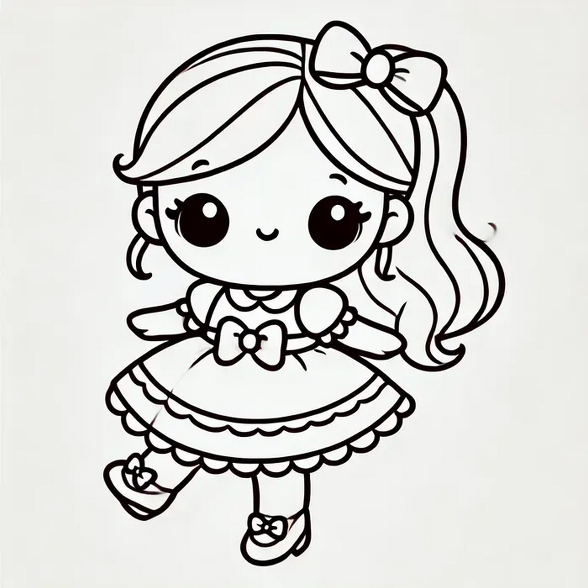 Tranh tô màu búp bê chibi số 25