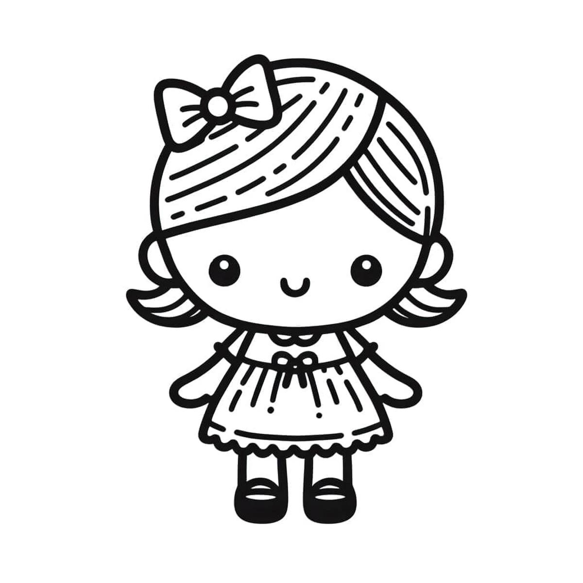 Tranh tô màu búp bê chibi số 27