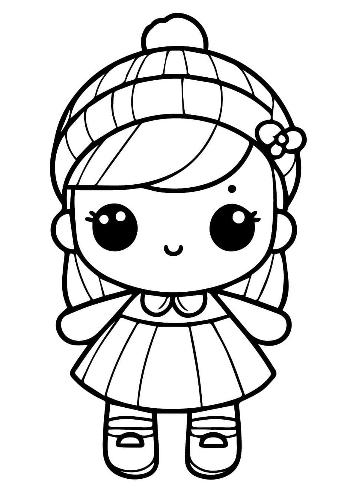 Tranh tô màu búp bê chibi số 30