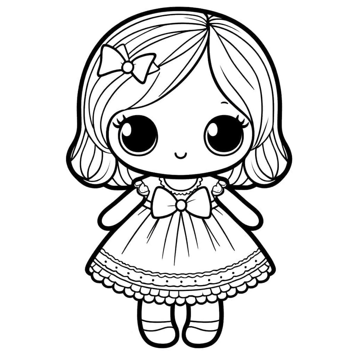 Tranh tô màu búp bê chibi số 34
