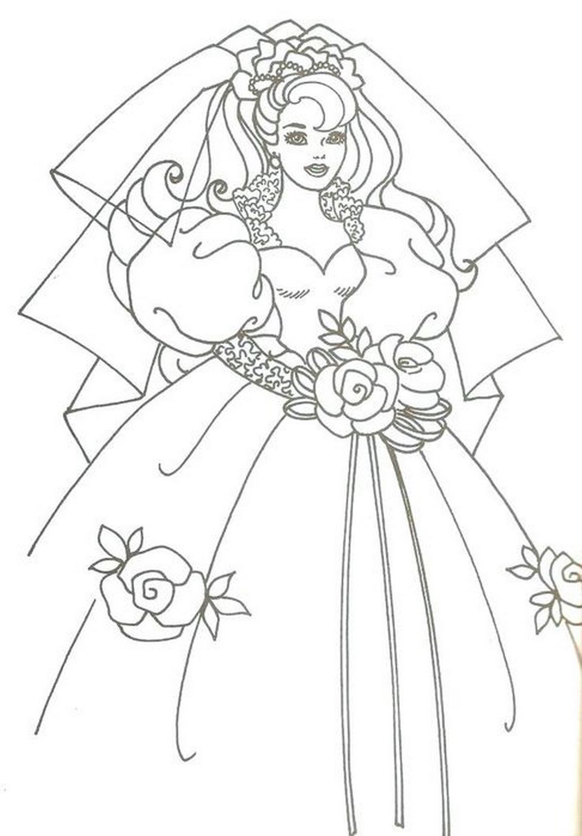 Tranh tô màu búp bê Barbie số 48