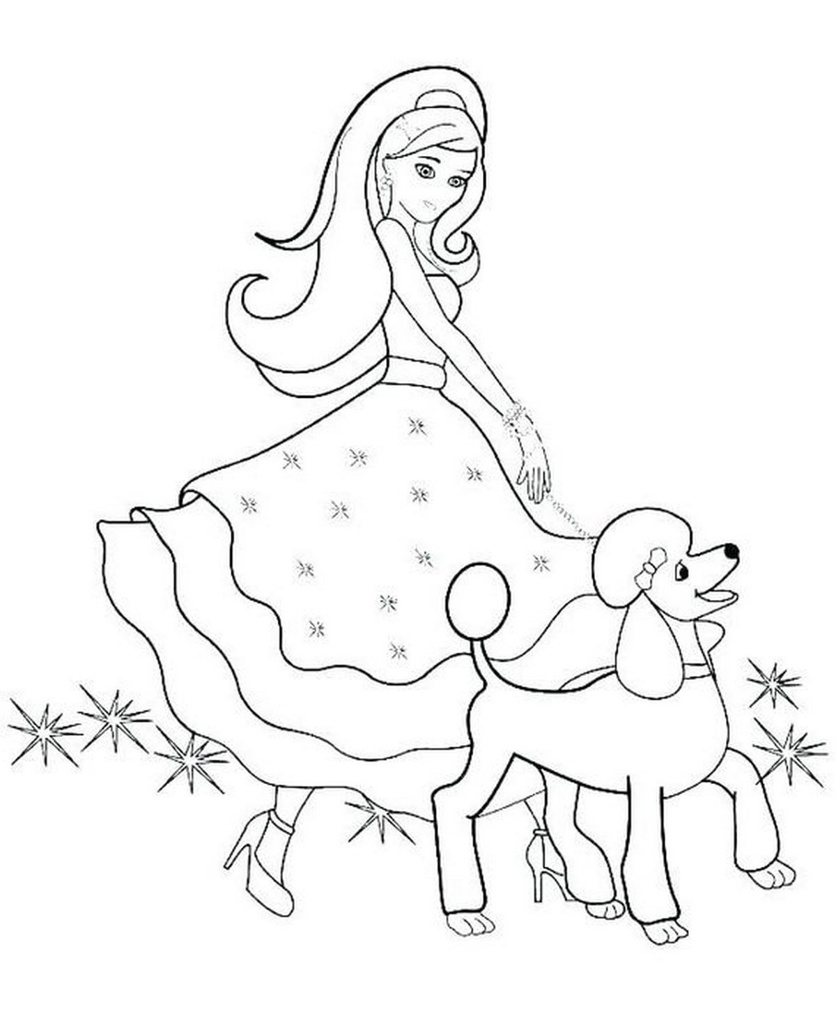 Tranh tô màu búp bê Barbie số 49