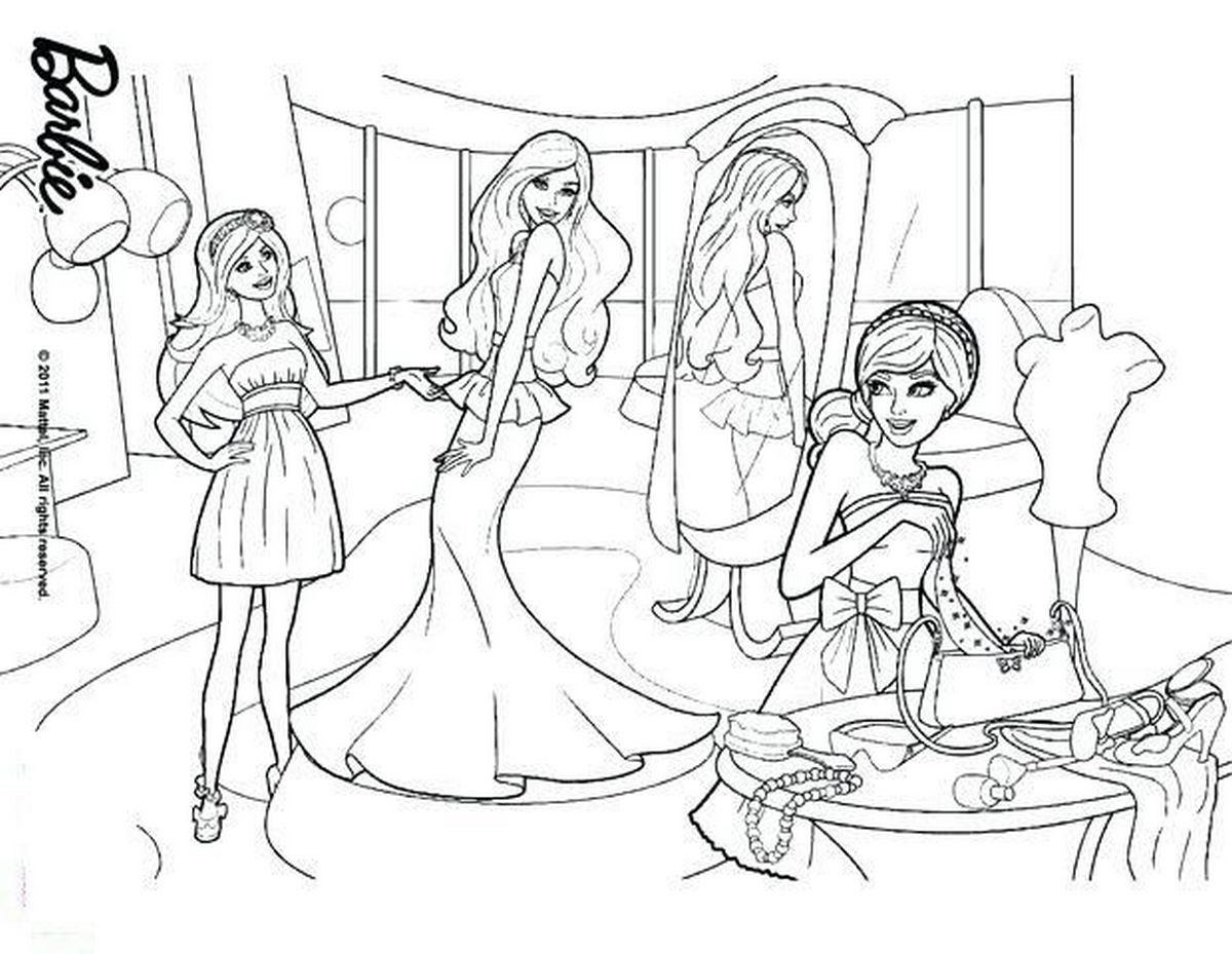 Tranh tô màu búp bê Barbie số 51