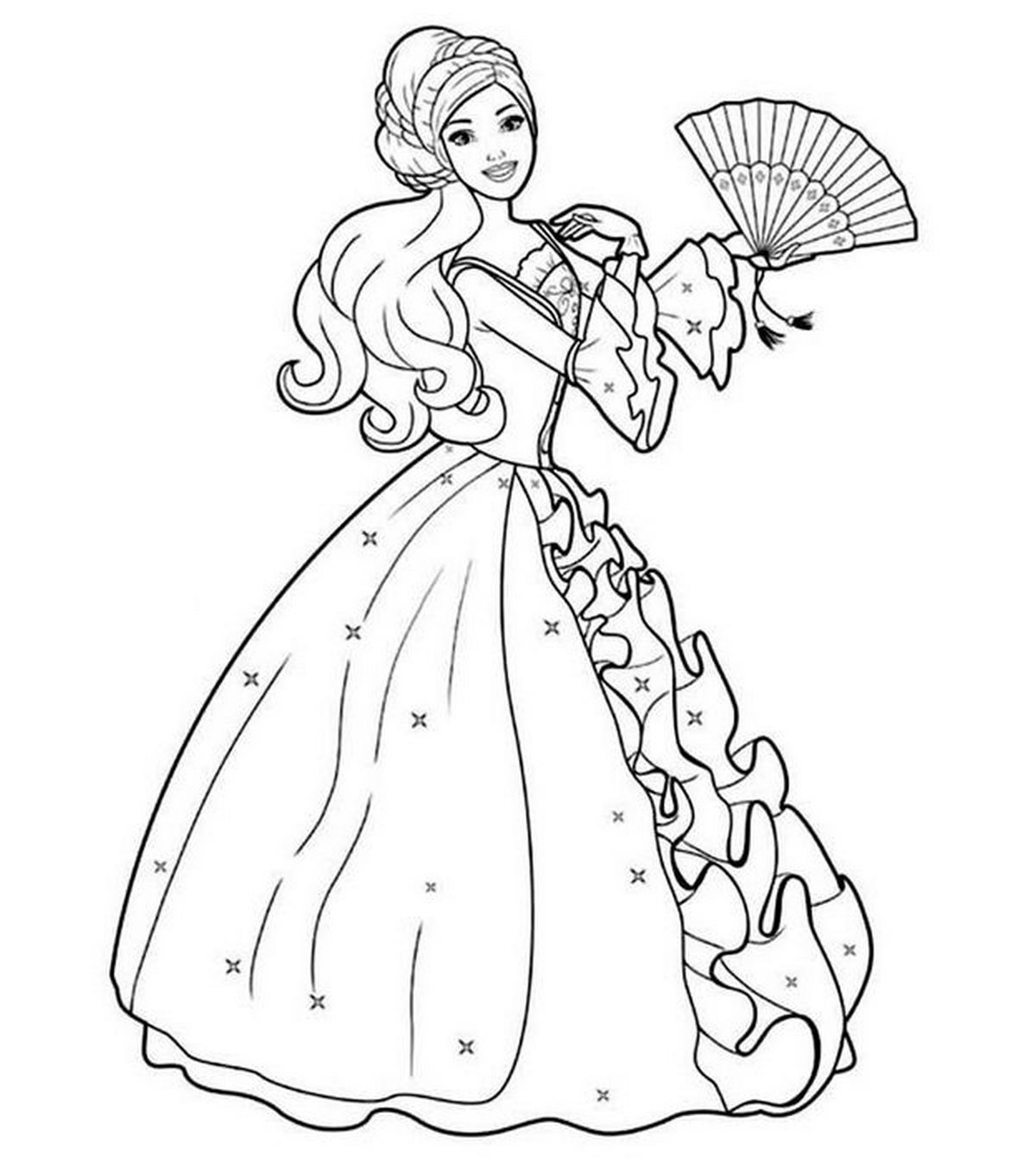 Tranh tô màu búp bê Barbie số 58