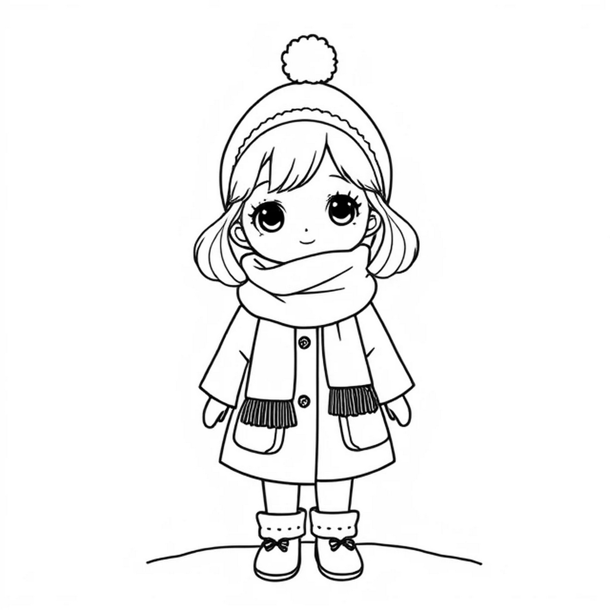 Tranh tô màu búp bê chibi số 15