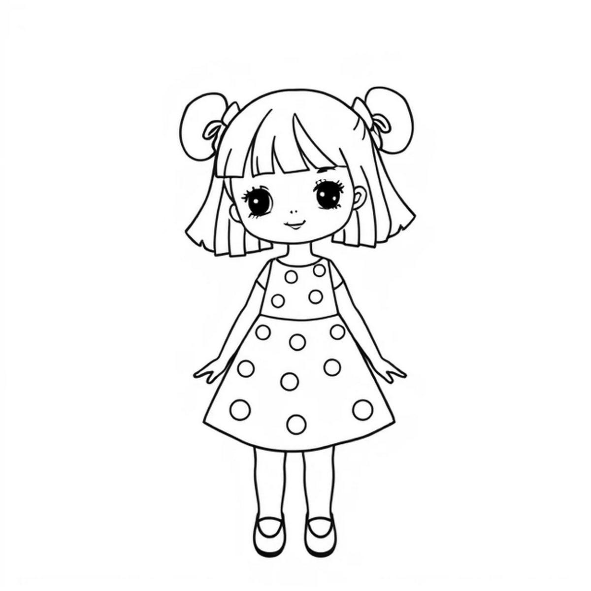 Tranh tô màu búp bê chibi số 16