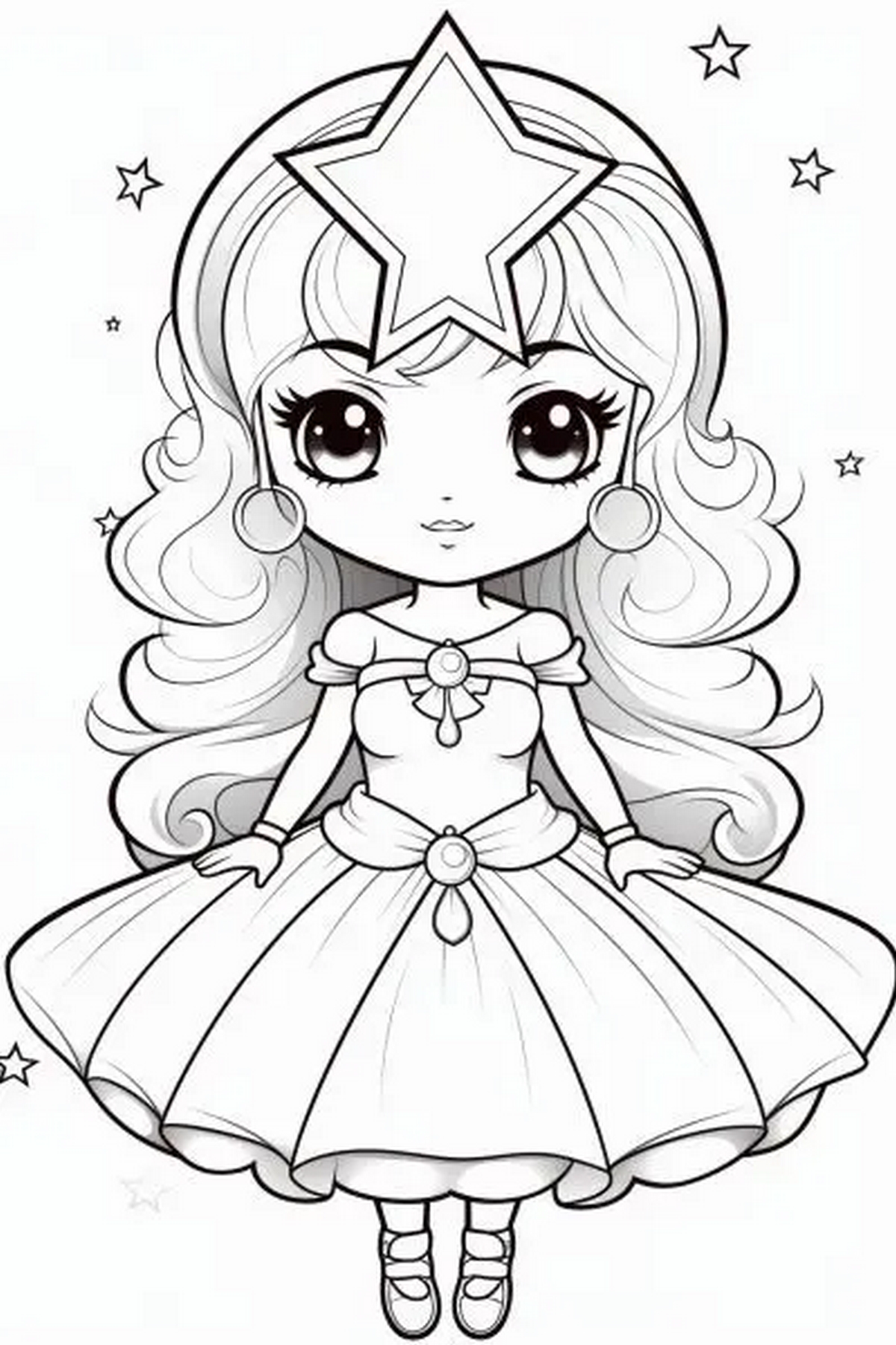 Tranh tô màu búp bê chibi số 17