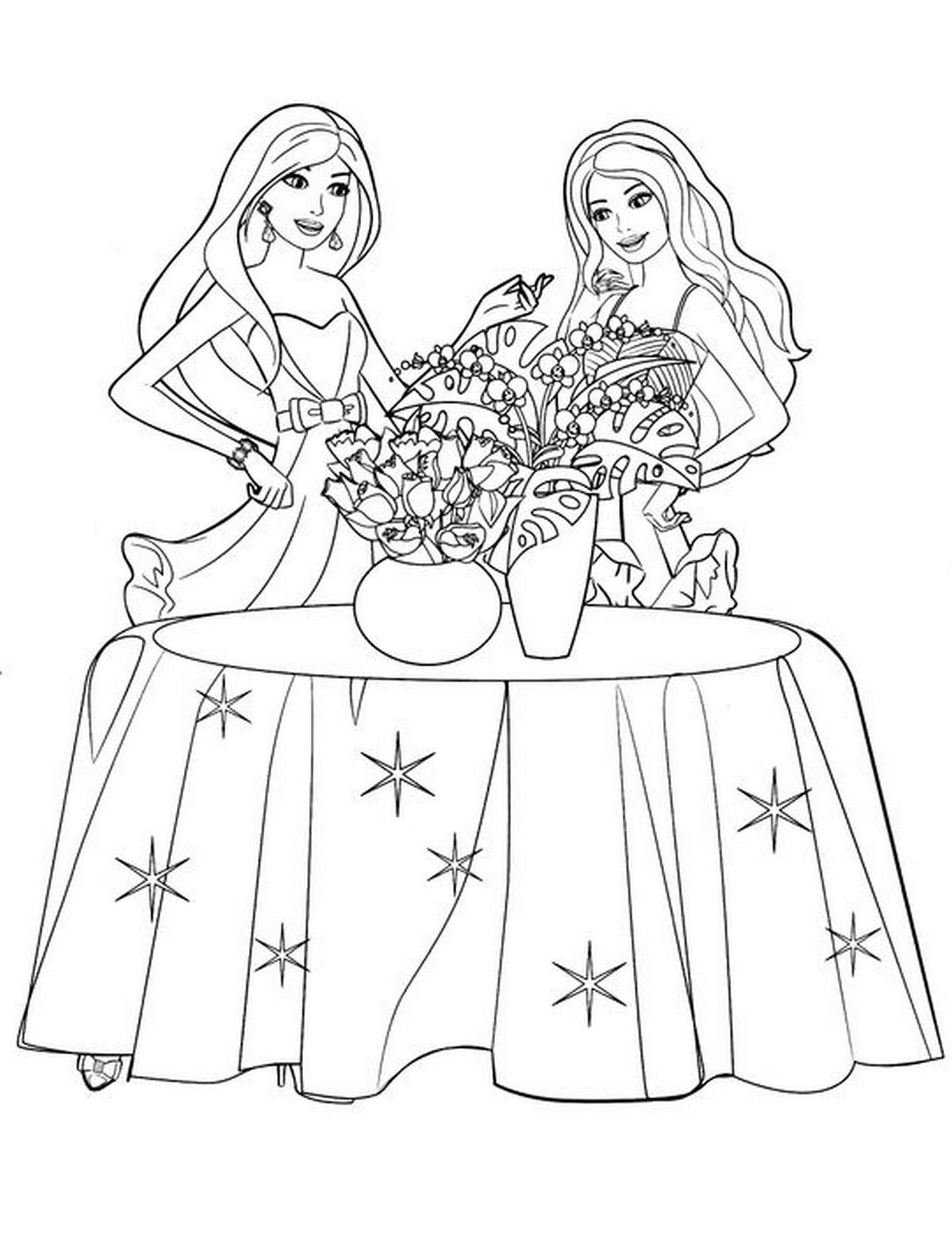 Tranh tô màu búp bê Barbie số 22