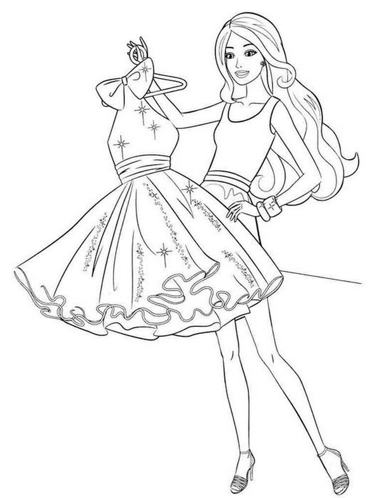 Tranh tô màu búp bê Barbie số 25