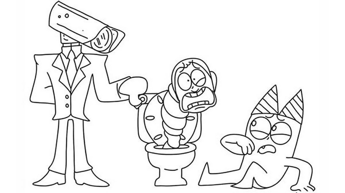 Tranh tô màu cameraman số 1 Tranh tô màu cameraman số 1