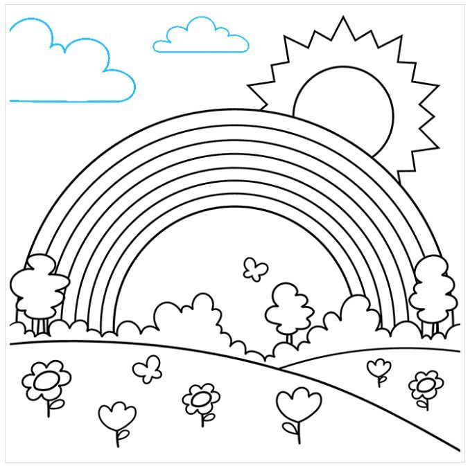 Tranh tô màu cầu vồng 1 Tranh tô màu cầu vồng 1