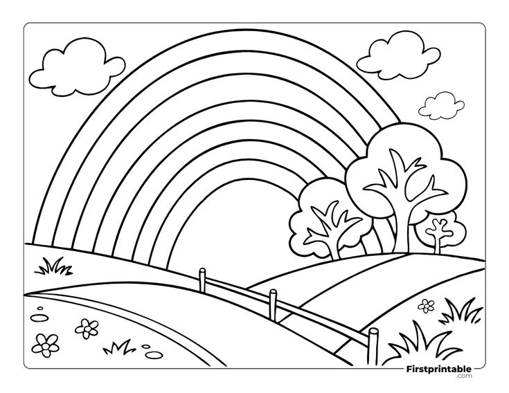 Tranh tô màu cầu vồng 16 Tranh tô màu cầu vồng 16