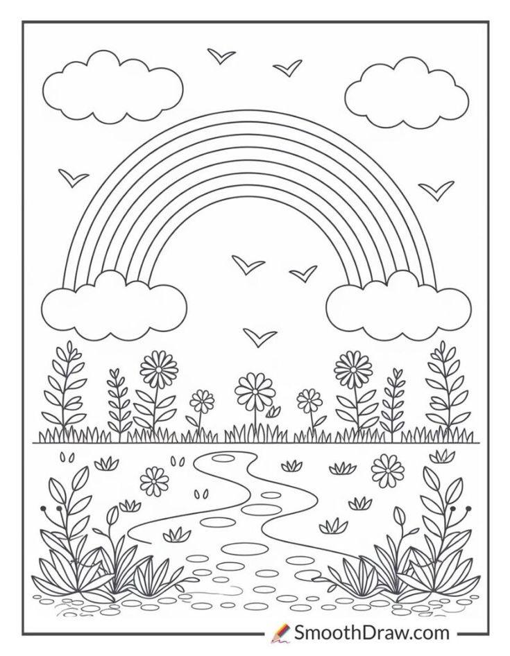 Tranh tô màu cầu vồng 19 Tranh tô màu cầu vồng 19