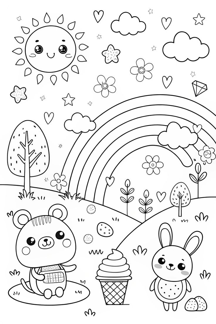 Tranh tô màu cầu vồng 23 Tranh tô màu cầu vồng 23