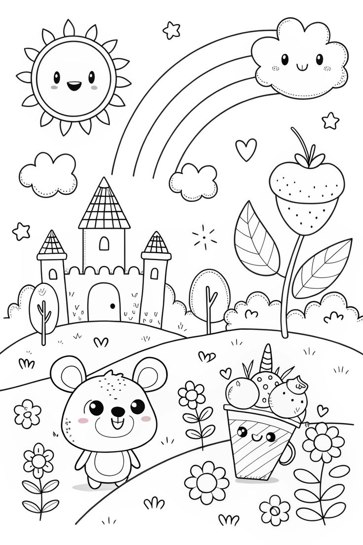 Tranh tô màu cầu vồng 24 Tranh tô màu cầu vồng 24