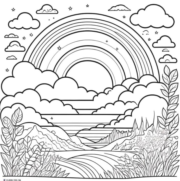 Tranh tô màu cầu vồng 35 Tranh tô màu cầu vồng 35