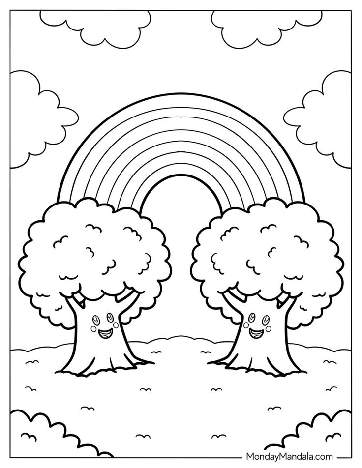 Tranh tô màu cầu vồng 39 Tranh tô màu cầu vồng 39