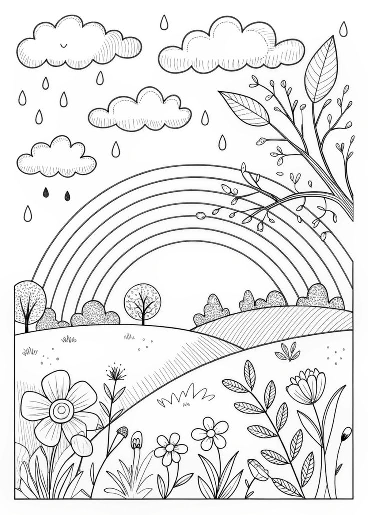 Tranh tô màu cầu vồng 6 Tranh tô màu cầu vồng 6