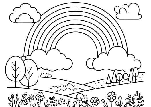 Tranh tô màu cầu vồng 53 Tranh tô màu cầu vồng 53