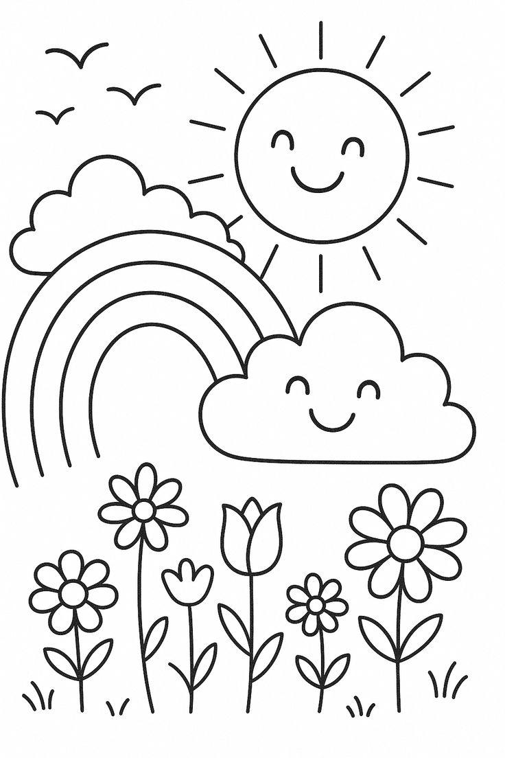 Tranh tô màu cầu vồng 56 Tranh tô màu cầu vồng 56