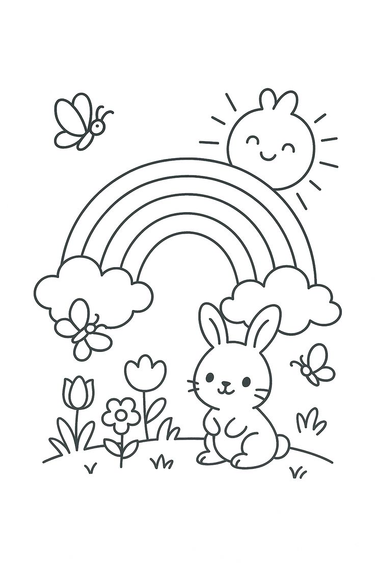 Tranh tô màu cầu vồng 57 Tranh tô màu cầu vồng 57