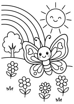 Tranh tô màu cầu vồng 58 Tranh tô màu cầu vồng 58