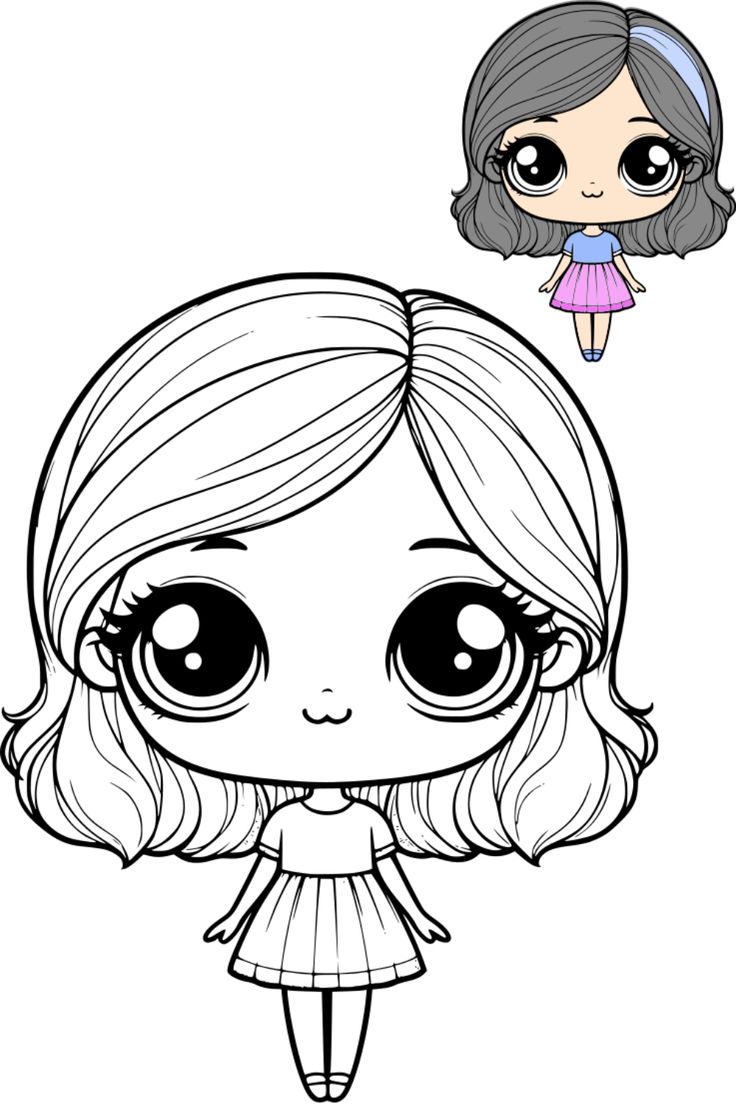 Tranh tô màu chibi 3 Tranh tô màu chibi 3