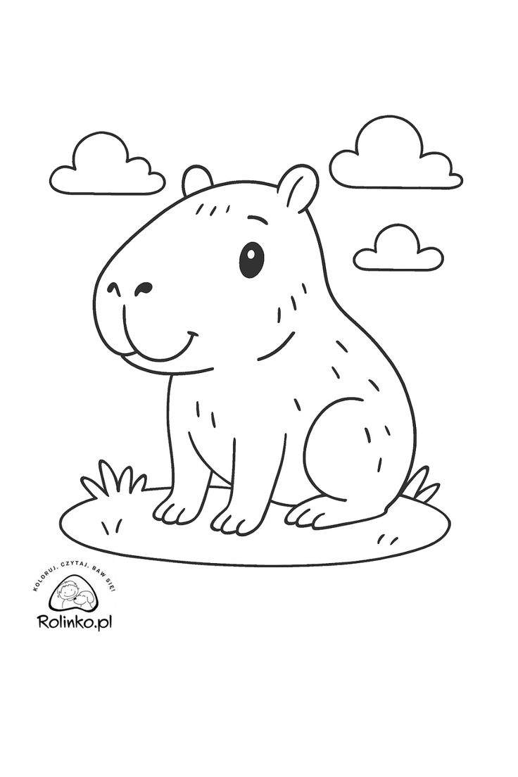 Tranh tô màu chibi capybara 5 Tranh tô màu chibi capybara 5