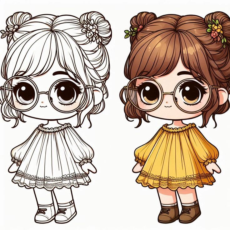 Tranh tô màu chibi 5 Tranh tô màu chibi 5