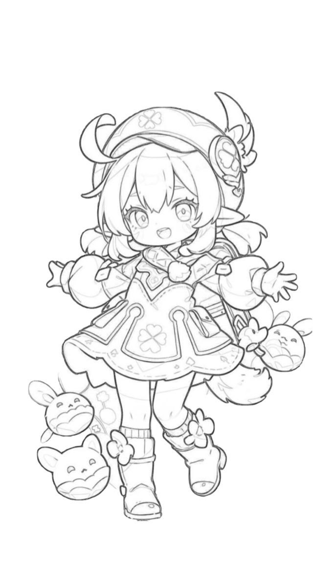 Tranh tô màu chibi anime 1 Tranh tô màu chibi anime 1