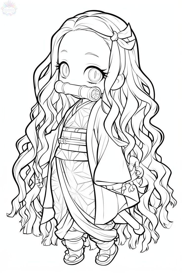 Tranh tô màu chibi anime 2 Tranh tô màu chibi anime 2