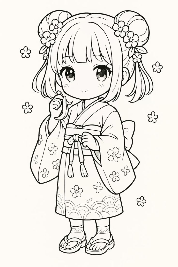 Tranh tô màu chibi anime 7 Tranh tô màu chibi anime 7