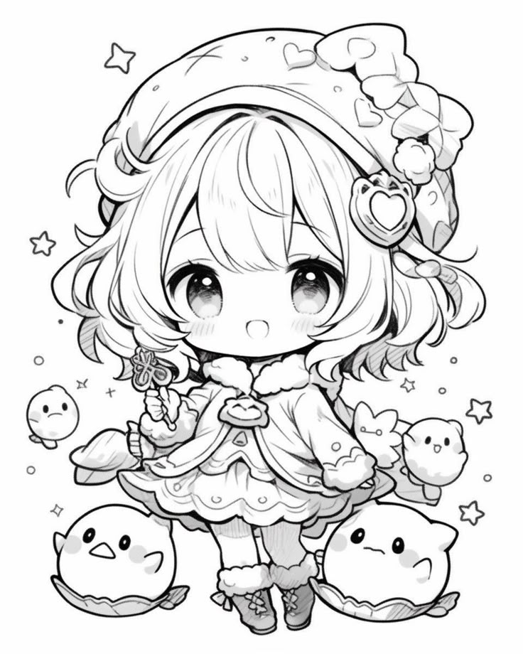 Tranh tô màu chibi anime 9 Tranh tô màu chibi anime 9