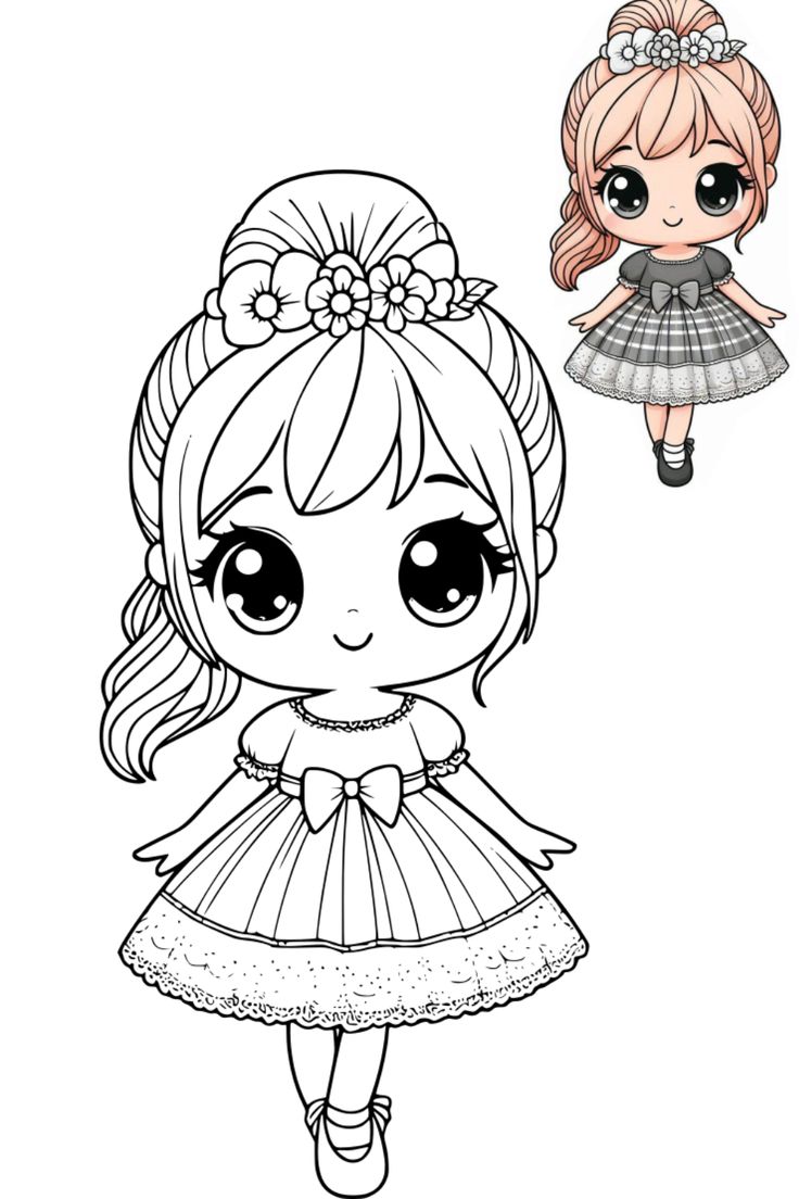 Tranh tô màu chibi 6 Tranh tô màu chibi 6