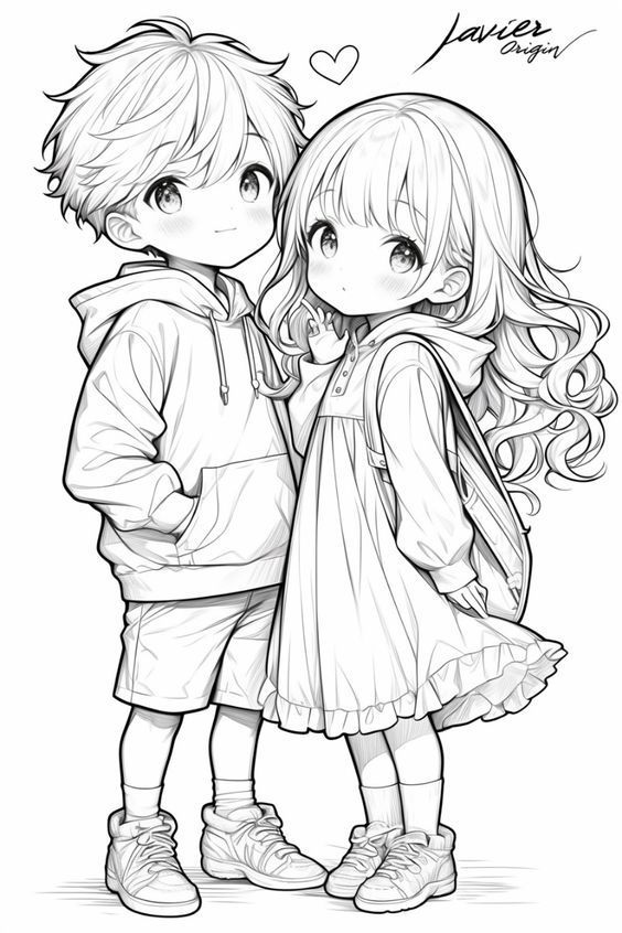 Tranh tô màu chibi anime 10 Tranh tô màu chibi anime 10