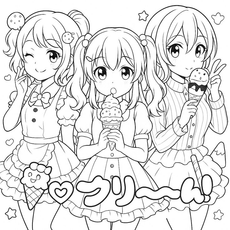 Tranh tô màu chibi anime 14 Tranh tô màu chibi anime 14