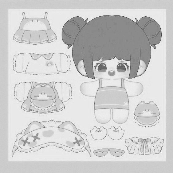 Tranh tô màu chibi búp bê 5 Tranh tô màu chibi búp bê 5