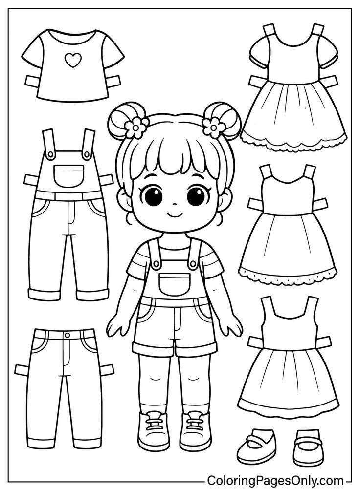 Tranh tô màu chibi búp bê 8 Tranh tô màu chibi búp bê 8